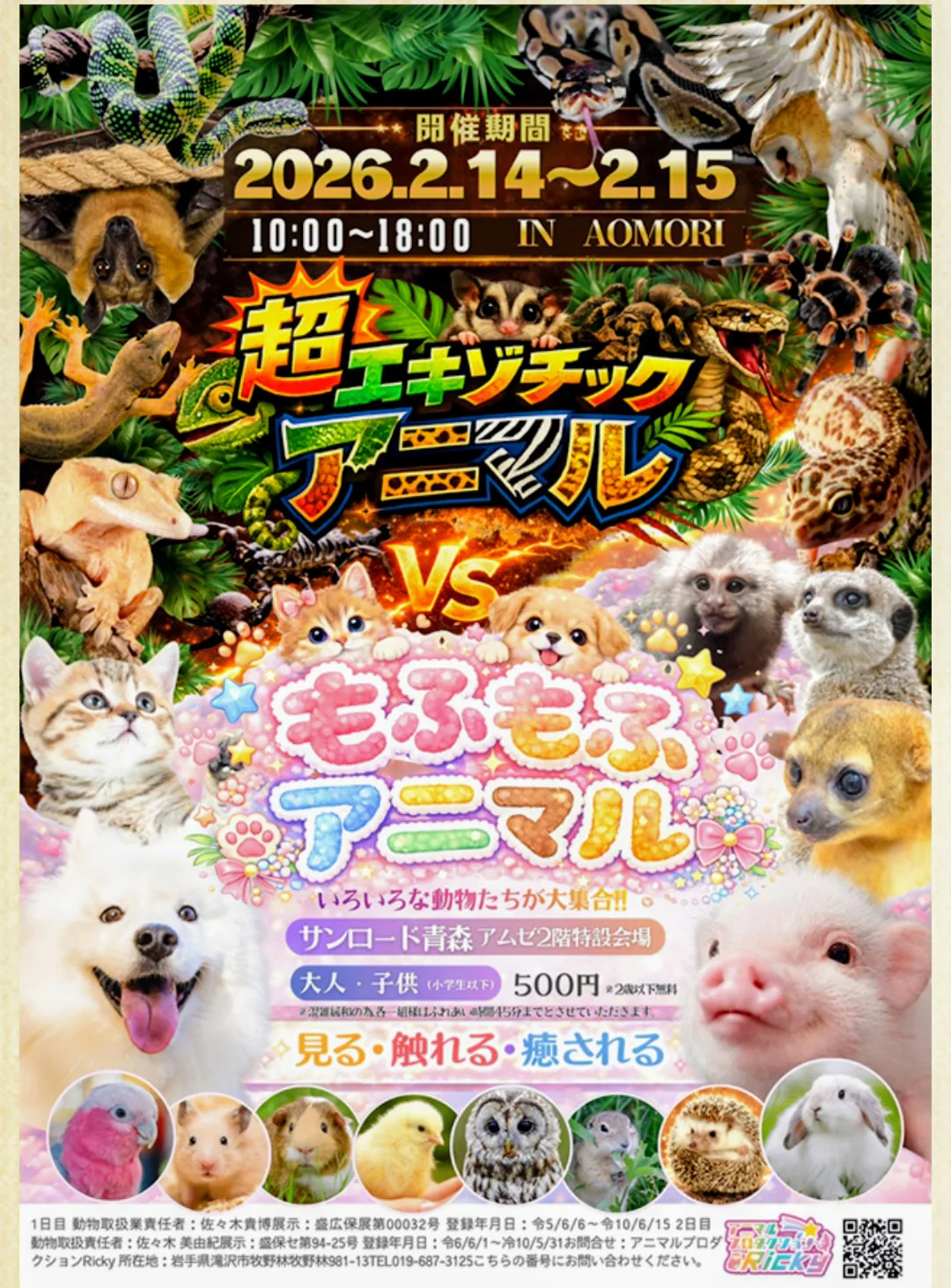 超エキゾチックアニマル🆚もふもふアニマル | 青森びいき