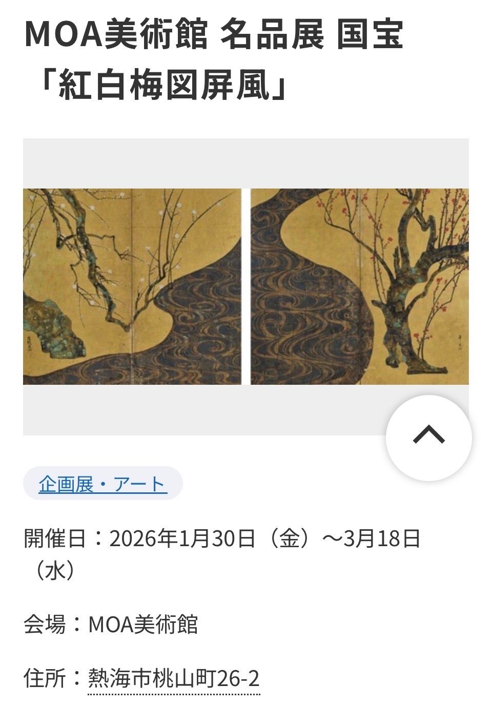 国宝 紅白梅図屏風 | 青森びいき