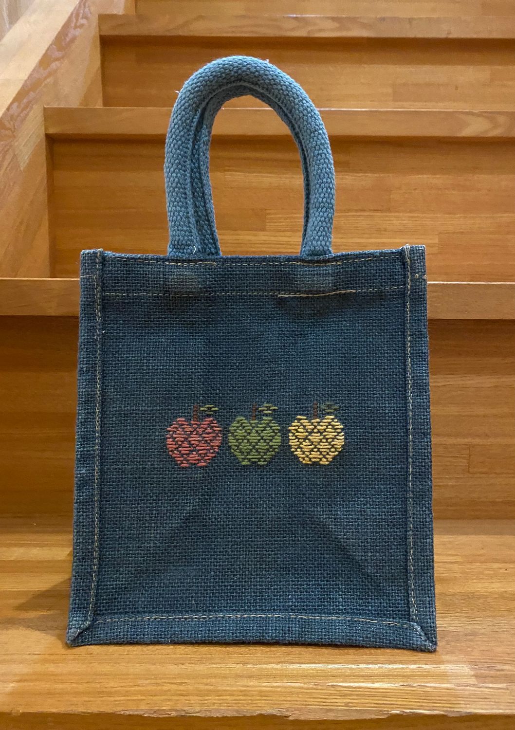 藍染めジュートバック DE こぎん刺し🧵 | 青森びいき