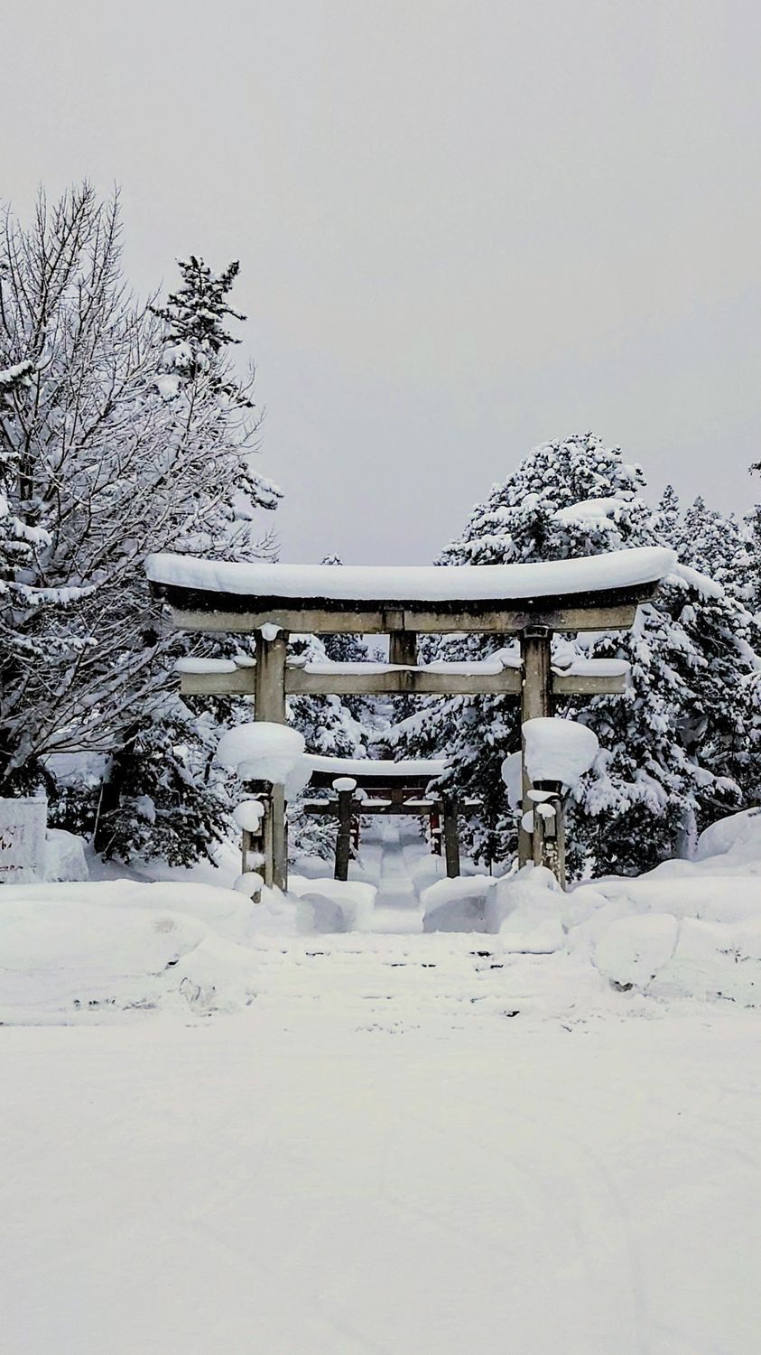 雪降る朝の岩木山神社 | 青森びいき