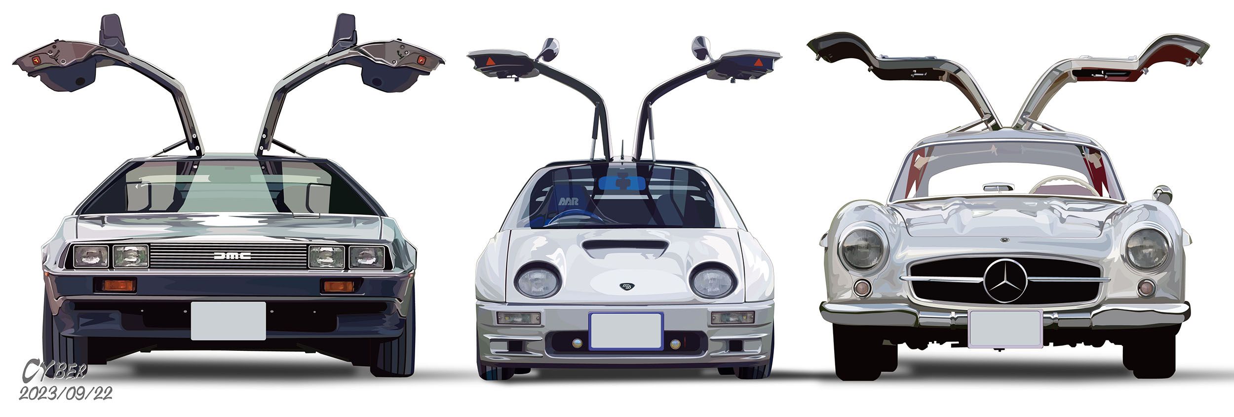 ガルウイング仲間 デロリアン・AZ-1・300SLを描いてみた | CLUB MAZDA