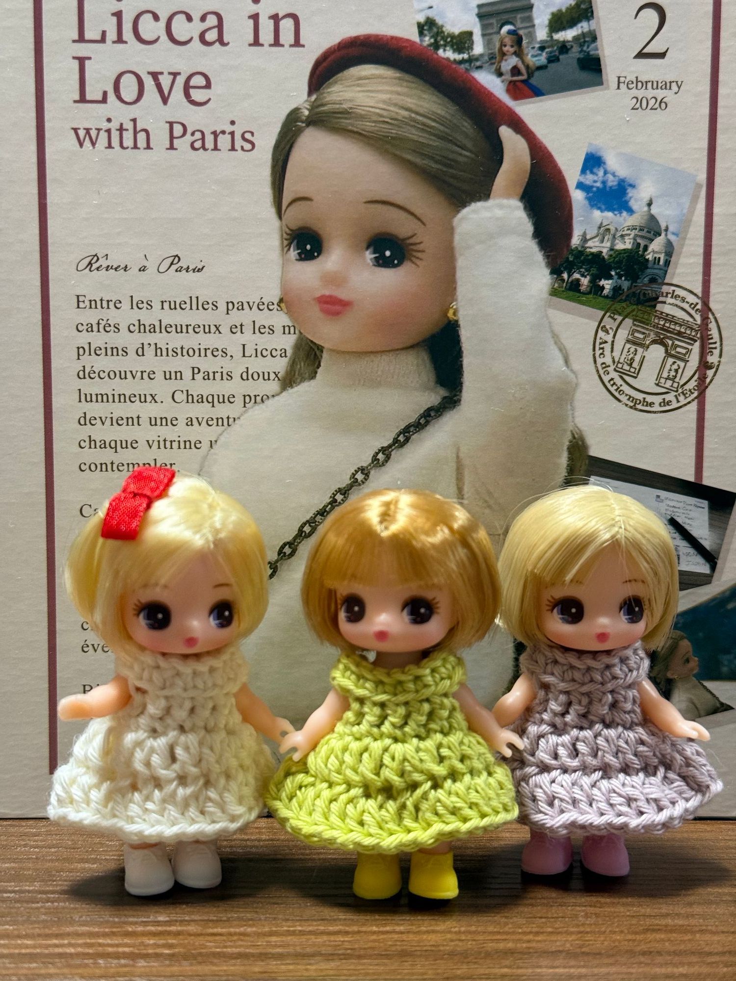 春色のワンピースをぷちリカちゃんたちに🧶 | リカちゃんポータル