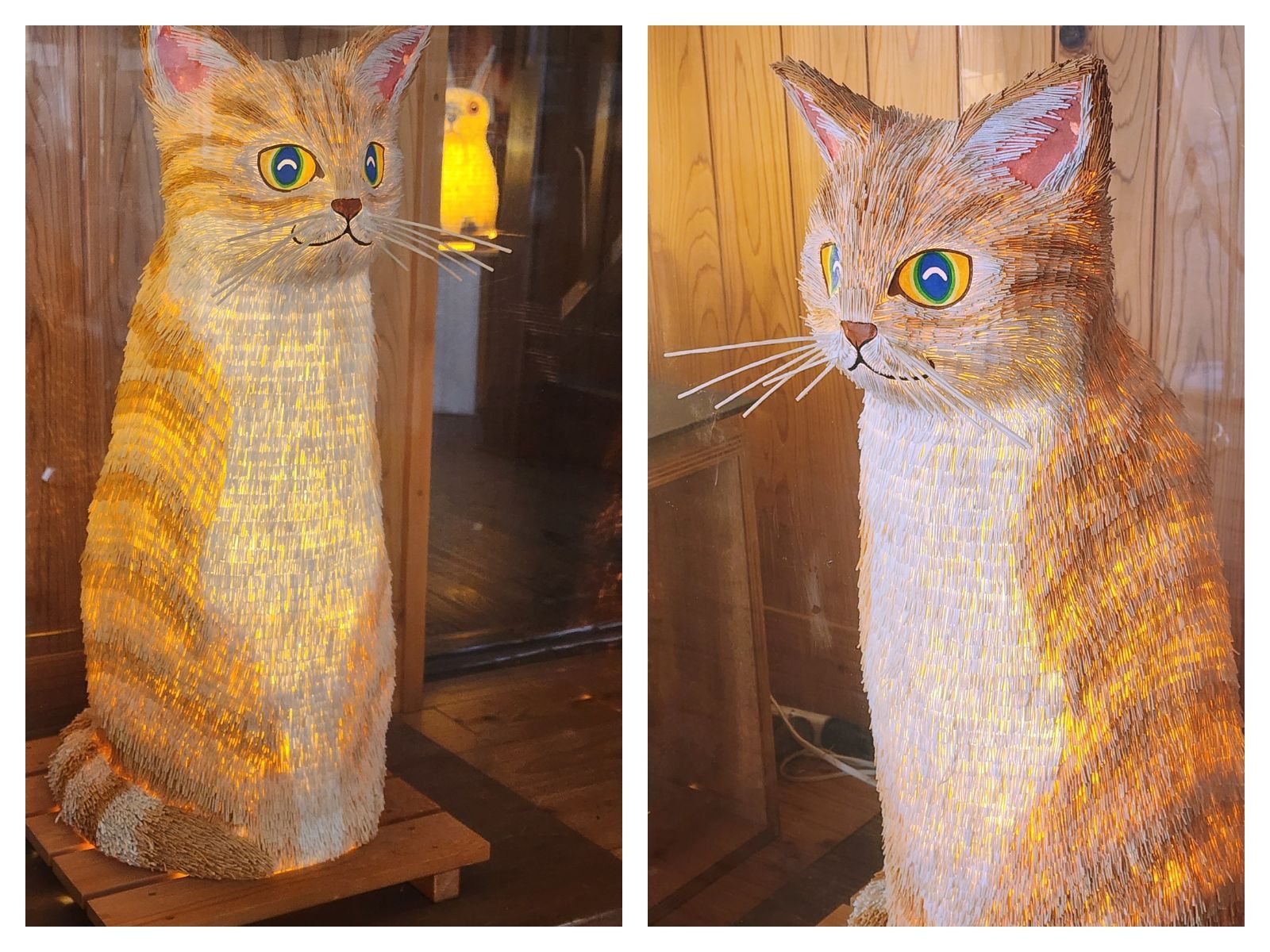 青い炎と猫、和紙34cm×24,8cm,墨 暗い世の中、私が明るくするにゃ🐾🐾 | POSTUDIO