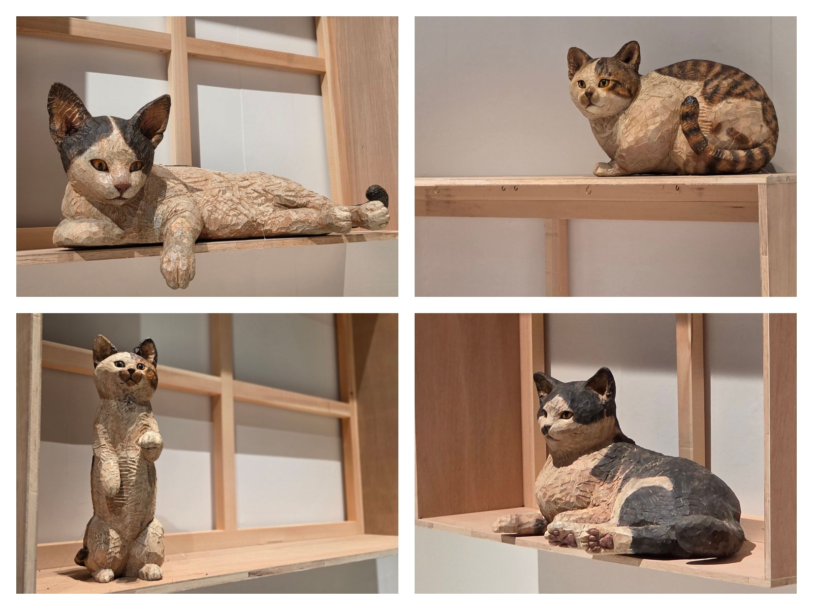 猫半面　木彫り蒔絵 大漁のあとの、ひと休み | POSTUDIO